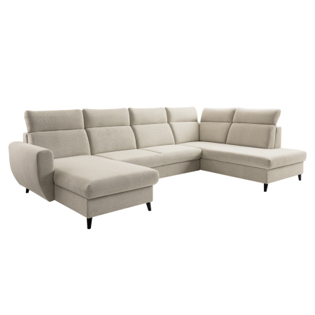 Living - Set canapea extensibilă, bej, pe stânga, ROTTO ROH U