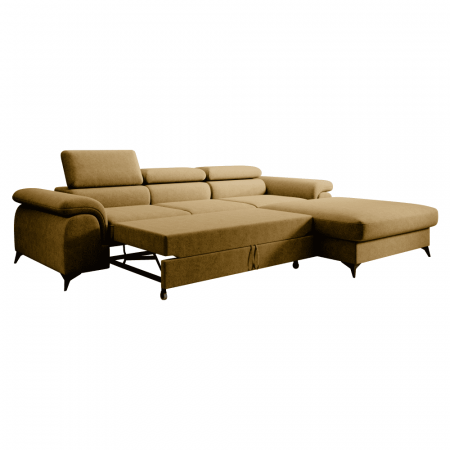 Set canapea extensibilă HORTY ROH, dreapta, în culoarea muştarului [2]