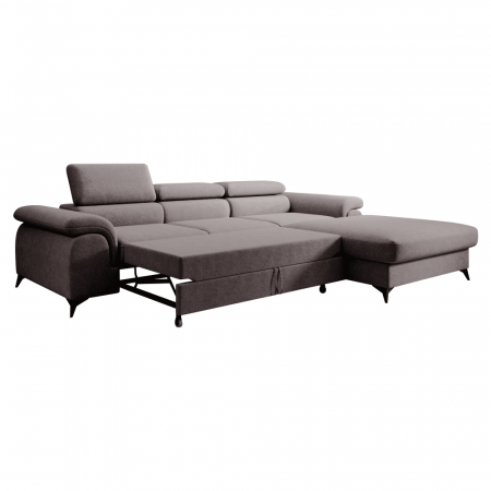 Set canapea extensibilă, maro, dreapta, HORTY ROH [2]