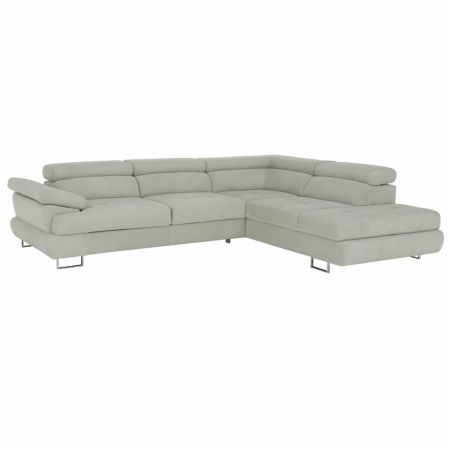 Coltare/canapele in L - Set canapea, gri deschis, material textil, dreapta, BUTON P