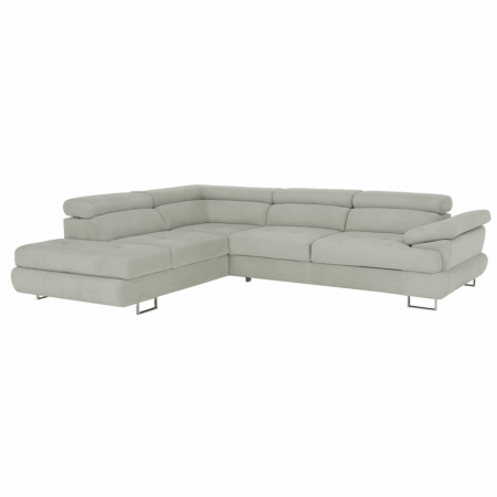 Coltare/canapele in L - Set canapea, gri deschis, material textil, stânga, BUTON P