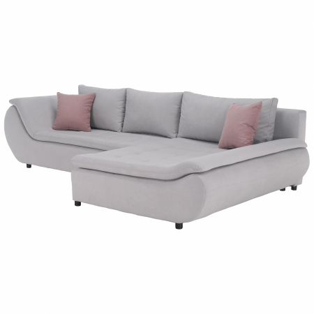 Set canapea, gri deschis / roz pudră, material textil, dreapta, BRATO [3]