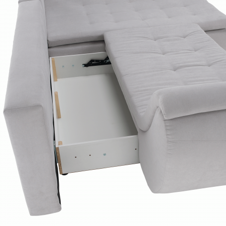 Set canapea, gri deschis / roz pudră, material textil, dreapta, BRATO [24]