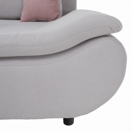 Set canapea, gri deschis / roz pudră, material textil, dreapta, BRATO [15]