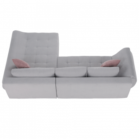 Set canapea, gri deschis / roz pudră, material textil, dreapta, BRATO [5]