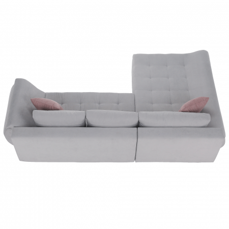 Set canapea, gri deschis / roz pudră, material textil, stânga, BRATO [17]