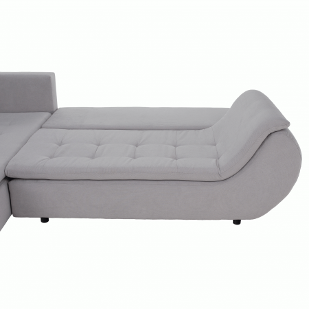 Set canapea, gri deschis / roz pudră, material textil, stânga, BRATO [10]