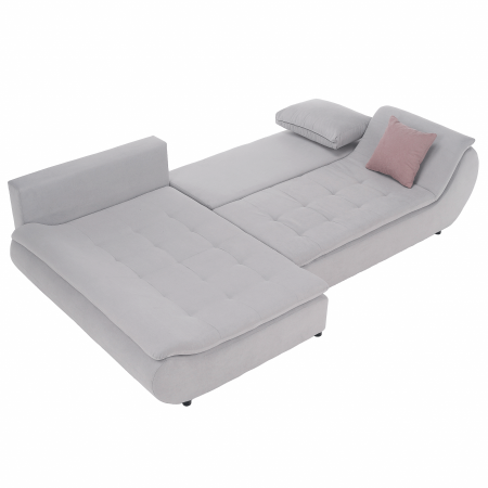 Set canapea, gri deschis / roz pudră, material textil, stânga, BRATO [20]