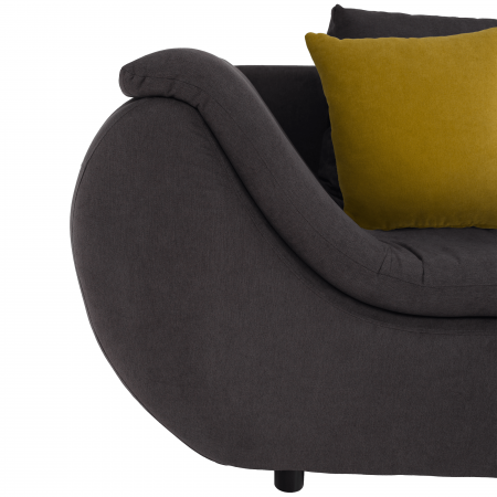 Set canapea, gri-maro / portocaliu, material textil, dreapta, BRATO [14]