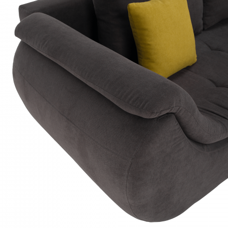Set canapea, gri-maro / portocaliu, material textil, dreapta, BRATO [7]