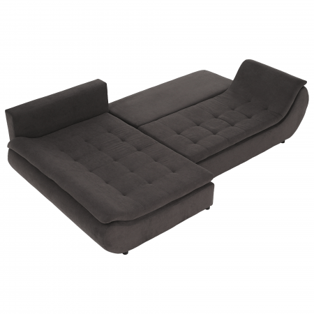 Set canapea, gri-maro / portocaliu, material textil, stânga, BRATO [4]