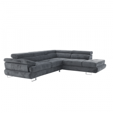 Coltare/canapele in L - Set canapea, gri, material textil, dreapta, BUTON P