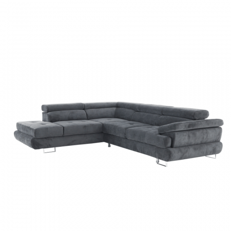 Coltare/canapele in L - Set canapea, gri, material textil, stânga, BUTON P