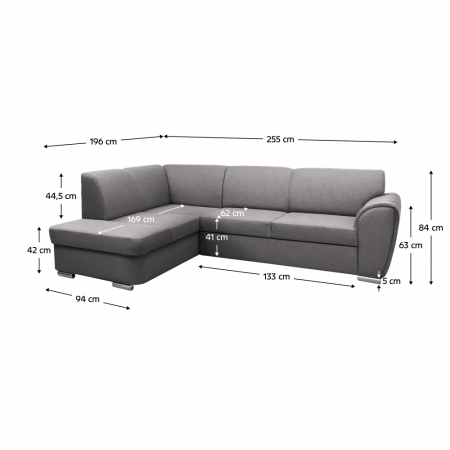 Set canapea, gri, stânga, KENAI ROH [1]