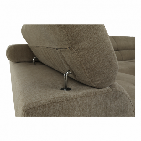 Set canapea, maro deschis melanj, material textil, stânga, BUTON P [5]