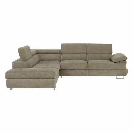 Set canapea, maro deschis melanj, material textil, stânga, BUTON P [13]