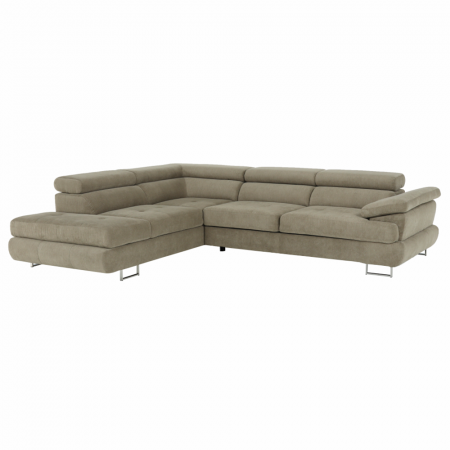 Coltare/canapele in L - Set canapea, maro deschis melanj, material textil, stânga, BUTON P