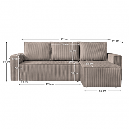 Set canapea universală, gri-bej Taupe, APEL ROH [4]