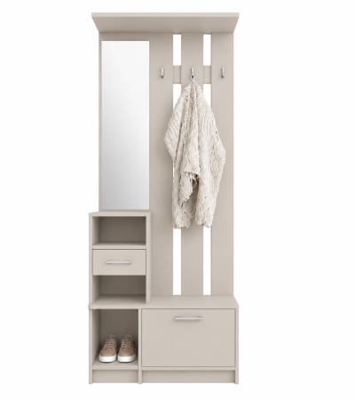 Set Cuier Hol Casmir cu oglindă, pantofar, sertar și spații de depozitare, 80x35x195,5 cm, Bortis Impex [1]