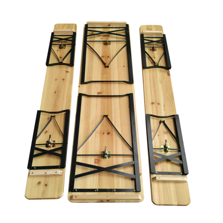 Set de bere 1+2, lemn/metal, natural/negru, LORIS [1]