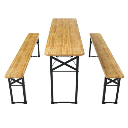 Set de bere 1+2, lemn/metal, natural/negru, LORIS [3]