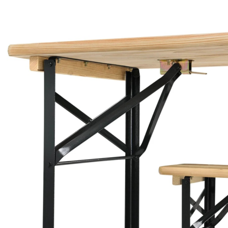 Set de bere 1+2, lemn/metal, natural/negru, LORIS [4]