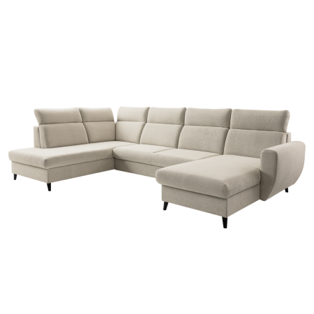 Living - Set de canapea extensibilă, bej, pe dreapta, ROTTO ROH U