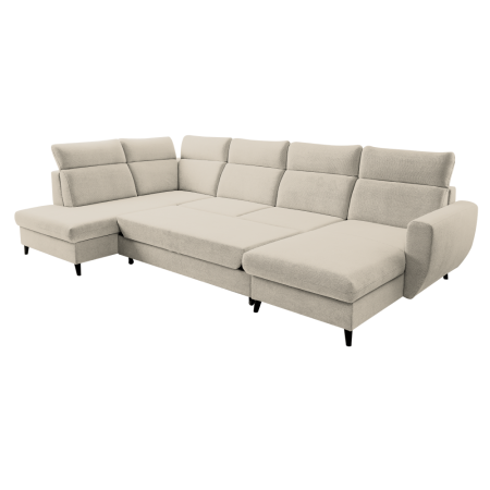 Set de canapea extensibilă, bej, pe dreapta, ROTTO ROH U [4]
