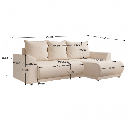 Set de canapea universal, bej, LIMON ROH [5]