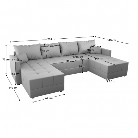 Set de canapea universală, gri, DUAN U UNI [4]
