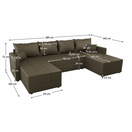 Set de canapea universală, maro, DUAN U UNI [4]