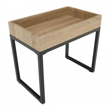 Set de două mese de cafea, stejar / negru, DAGOR [9]