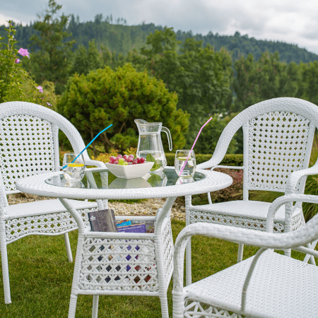 Set de grădină 1+4, alb, KOVEN [1]