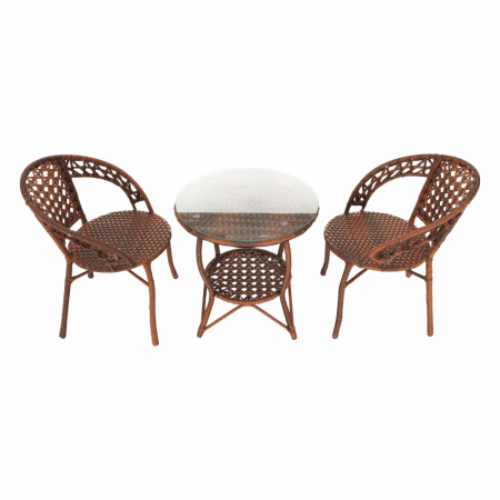 Set de grădină din rattan  1 + 2, maro, JARUB [6]