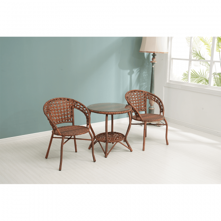 Set de grădină din rattan  1 + 2, maro, JARUB [22]
