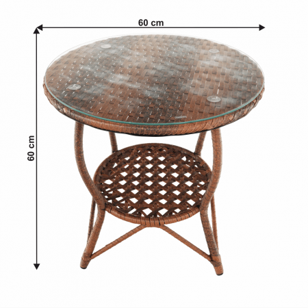 Set de grădină din rattan  1 + 2, maro, JARUB [20]