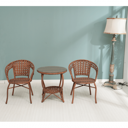 Set de grădină din rattan  1 + 2, maro, JARUB [23]