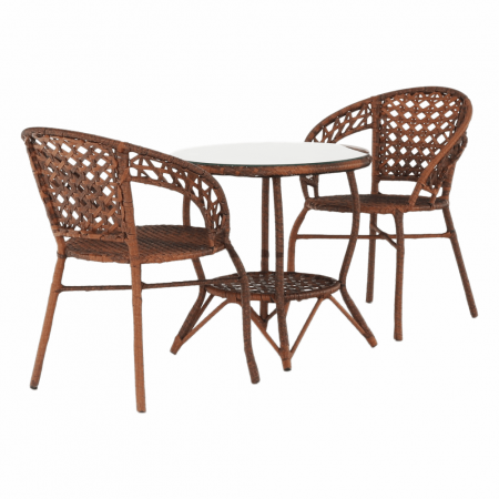 Set de grădină din rattan  1 + 2, maro, JARUB [17]