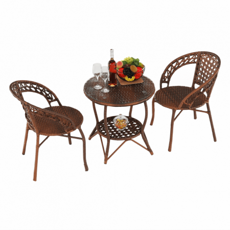 Set de grădină din rattan  1 + 2, maro, JARUB [10]