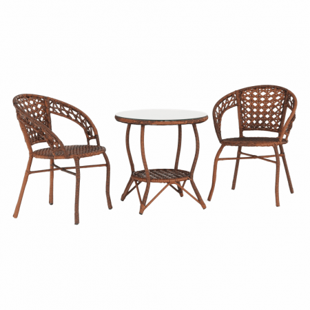 Seturi de gradina - Set de grădină din rattan  1 + 2, maro, JARUB