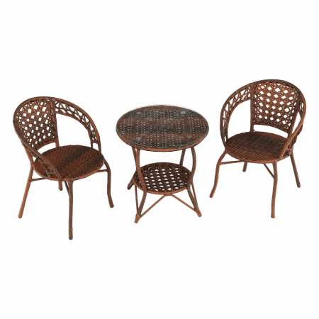 Set de grădină din rattan  1 + 2, maro, JARUB [11]