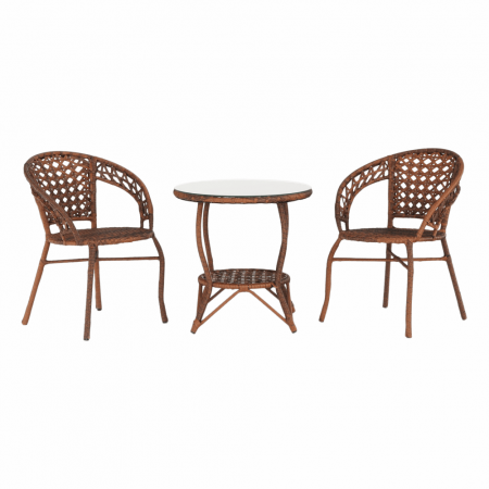 Set de grădină din rattan  1 + 2, maro, JARUB [16]
