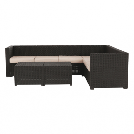 Set de grădină din rattan, 3 piese, maro/bej, RODEN [16]