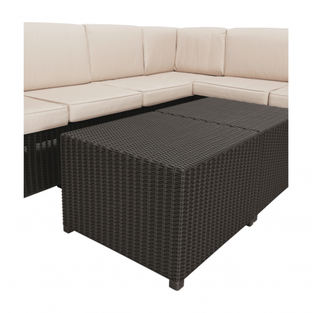 Set de grădină din rattan, 3 piese, maro/bej, RODEN [2]