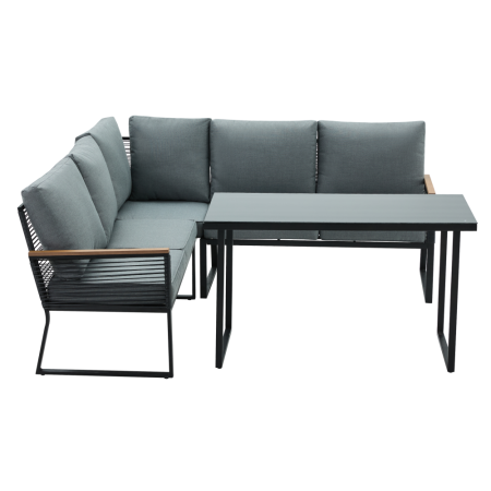 Set de grădină, negru/gri, FARLY [2]