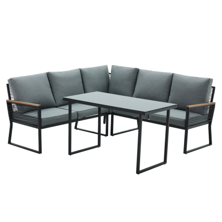 Seturi de gradina - Set de grădină, negru/gri, FARLY