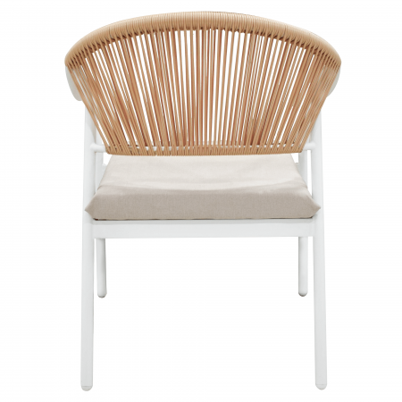 Set de mobilier de grădină din ratan, 4 piese, alb/bej, PALNY [12]