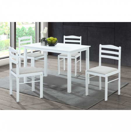 Set de sufragerie 1+4, alb/gri bej, SOMIN [1]