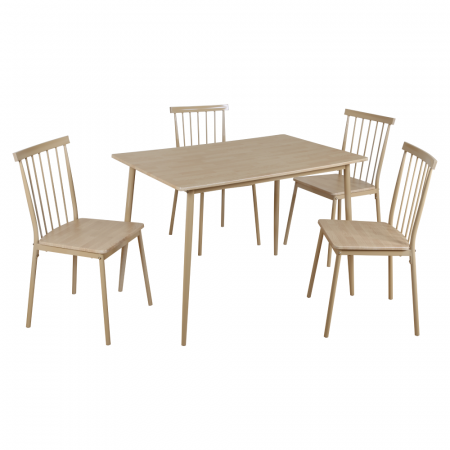 Seturi masa +scaune dining - Set de sufragerie 1+4, fag natural, SENDO