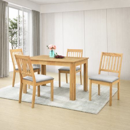 Set de sufragerie 1+4, lemn masiv, natural, TEDRO [2]